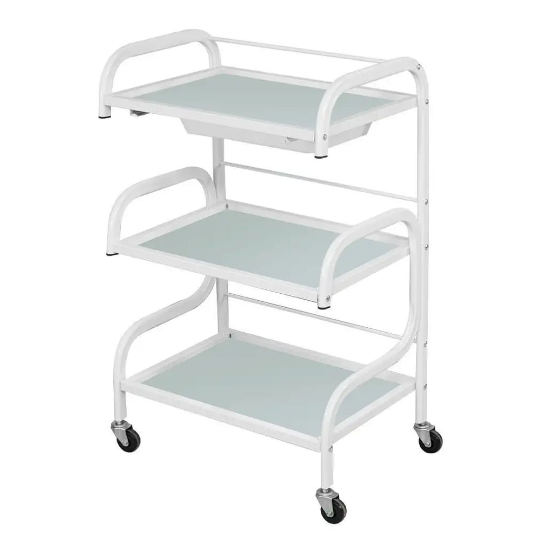 Tattoo Workstation - Glass Trolly White 